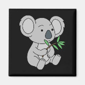 Cute Baby Koala met eucalyptusbladeren Magneet (Voorkant)
