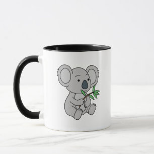 Cute Baby Koala met eucalyptusbladeren Mok