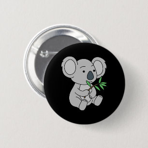 Cute Baby Koala met eucalyptusbladeren Ronde Button 5,7 Cm