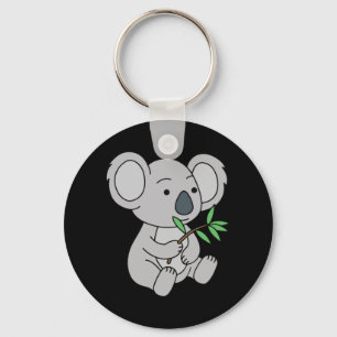 Cute Baby Koala met eucalyptusbladeren Sleutelhanger