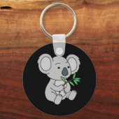Cute Baby Koala met eucalyptusbladeren Sleutelhanger (Voorkant)