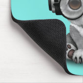 Cute Baby Koala met hoofdtelefoon Muismat (Hoek)