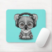 Cute Baby Koala met hoofdtelefoon Muismat (Met muis)