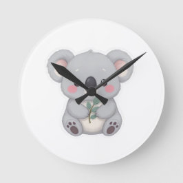 Cute Baby Koala Sticker Clipart Ronde Klok