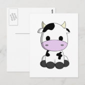 Cute baby-koe-cartoon briefkaart (Voorkant / Achterkant)