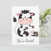 Cute Baby Koe Cartoon Kaart (Staand voorkant)