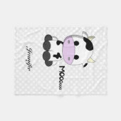 Cute baby koe cartoon kinder naam fleece blanket (Voorkant (Horizontaal))