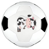 Cute Baby Koe Cartoon Voetbal (Gedraaid)