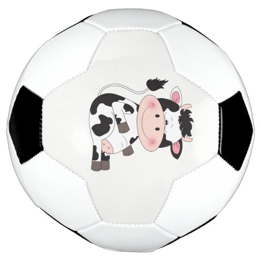 Cute Baby Koe Cartoon Voetbal (Gedraaid)