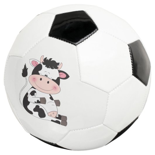 Cute Baby Koe Cartoon Voetbal (Drie kwart)