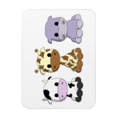 Cute baby koe giraffe hippo cartoon magneet (Verticaal)
