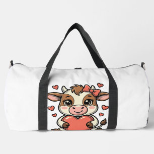 Cute Baby Koe met Hart Vintage Gravure Shirt Plunjezak