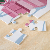 Cute Baby Koe Roze Kerst Legpuzzel (Zijkant)