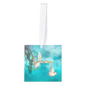 Cute baby komt met ooievaar decoratie (Voorkant)