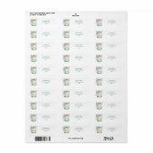 Cute baby konijn etiket (Full Sheet)