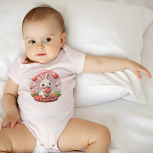 Cute baby Konijn valentijnshart Baby Bodysuit