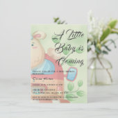 Cute Baby Lamb Baby shower Invitation Kaart (Staand voorkant)