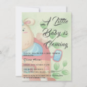 Cute Baby Lamb Baby shower Invitation Kaart (Voorkant)