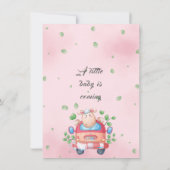 Cute Baby Lamb Baby shower Invitation Kaart (Achterkant)