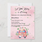 Cute Baby Lamb Baby shower Invitation Kaart (Voorkant)
