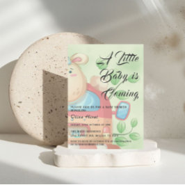 Cute Baby Lamb Baby shower Invitation Kaart