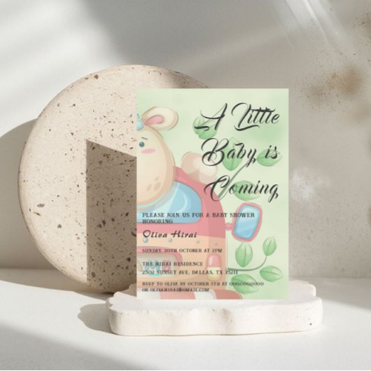 Cute Baby Lamb Baby shower Invitation Kaart