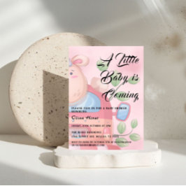 Cute Baby Lamb Baby shower Invitation Kaart