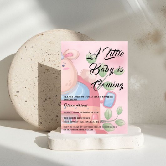 Cute Baby Lamb Baby shower Invitation Kaart