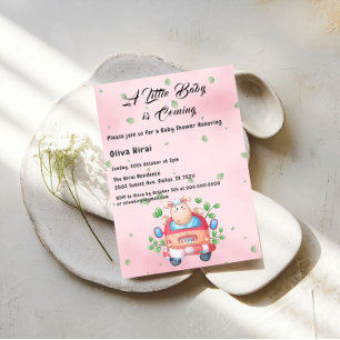 Cute Baby Lamb Baby shower Invitation Kaart