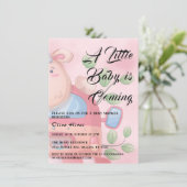 Cute Baby Lamb Baby shower Invitation Kaart (Staand voorkant)