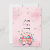 Cute Baby Lamb Baby shower Invitation Kaart (Achterkant)