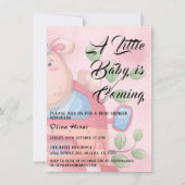 Cute Baby Lamb Baby shower Invitation Kaart (Voorkant)