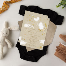 Cute Baby Lamb Ballon Baby shower Uitnodiging