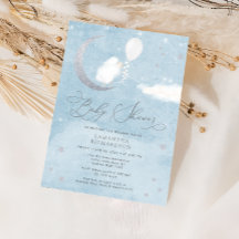 Cute Baby Lamb Ballon Baby shower Uitnodiging