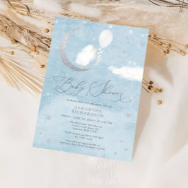 Cute Baby Lamb Ballon Baby shower Uitnodiging