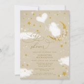 Cute Baby Lamb Ballon Baby shower Uitnodiging (Voorkant)