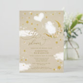 Cute Baby Lamb Ballon Baby shower Uitnodiging (Staand voorkant)