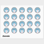 Cute Baby Lamb en Polka Dots Personalized Ronde Sticker (Vel)