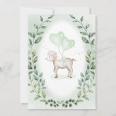 Cute Baby Lamb Greenery Wreator Neutral Shower Kaart (Achterkant)