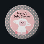 Cute Baby Lamb met Polka Dots Baby shower Ronde Button 7,6 Cm<br><div class="desc">Dit schattige lammetje met roze poka stippen met een grijze achtergrond maakt een mooie keuze voor een baby shower. Personaliseer met uw informatie door de steekproeftekst in de ontwerp sjabloon te vervangen. Selecteer de grootteknoop u van de beschikbare die keuzen aan de lagere rechterkant van het scherm wenst. In dit...</div>
