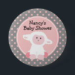 Cute Baby Lamb met Polka Dots Baby shower Ronde Button 7,6 Cm<br><div class="desc">Dit schattige lammetje met roze poka stippen met een grijze achtergrond maakt een mooie keuze voor een baby shower. Personaliseer met uw informatie door de steekproeftekst in de ontwerp sjabloon te vervangen. Selecteer de grootteknoop u van de beschikbare die keuzen aan de lagere rechterkant van het scherm wenst. In dit...</div>