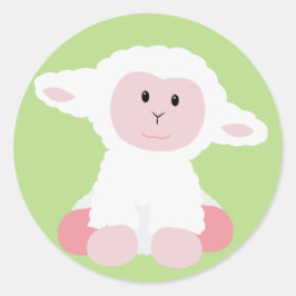 Cute Baby Lamb Ronde Sticker
