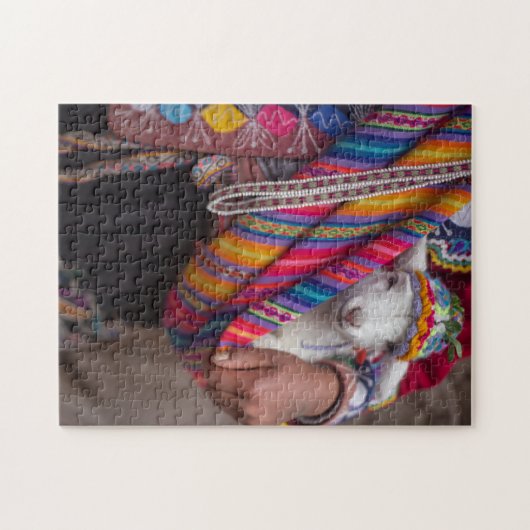 Cute Baby Lamb Sheep Peruvian Jigzaag Puzzle Legpuzzel (Horizontaal)