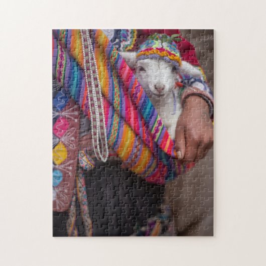 Cute Baby Lamb Sheep Peruvian Jigzaag Puzzle Legpuzzel (Verticaal)