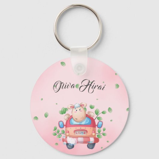 Cute Baby Lamb Sleutelhanger (Voorkant)