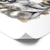 Cute baby lemur waterverf poster (Hoek)
