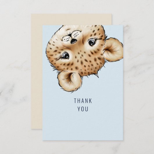 Cute Baby Leopard Baby shower Hartelijk dank Bedankkaart (Voorkant / Achterkant)