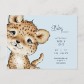 Cute Baby Leopard Baby shower Uitnodiging Briefkaart (Voorkant)