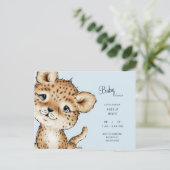 Cute Baby Leopard Baby shower Uitnodiging Briefkaart (Staand voorkant)