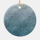 Cute Baby Leopard Blue Glitter Personaliseren Keramisch Ornament (Achterkant)